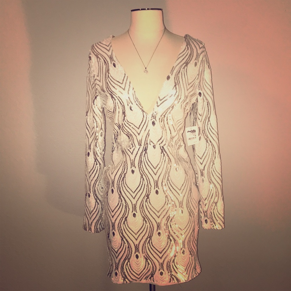 Long sleeve New Year’s Sequined dress
